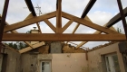 ferme en chêne pour charpente en rénovation - Réalisation de l'entreprise Rousseau Dominique - Coëx